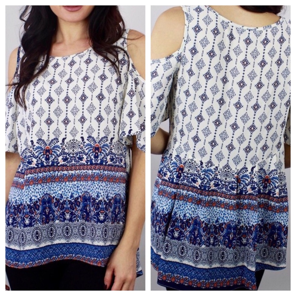 Boho Cold Shoulder Top - Picture 2 of 4